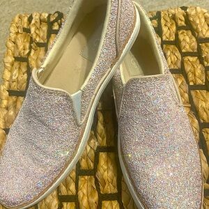 UGG Adley Chunky Glitter Confetti Leather Slip-on Sneakers Womens Size 8